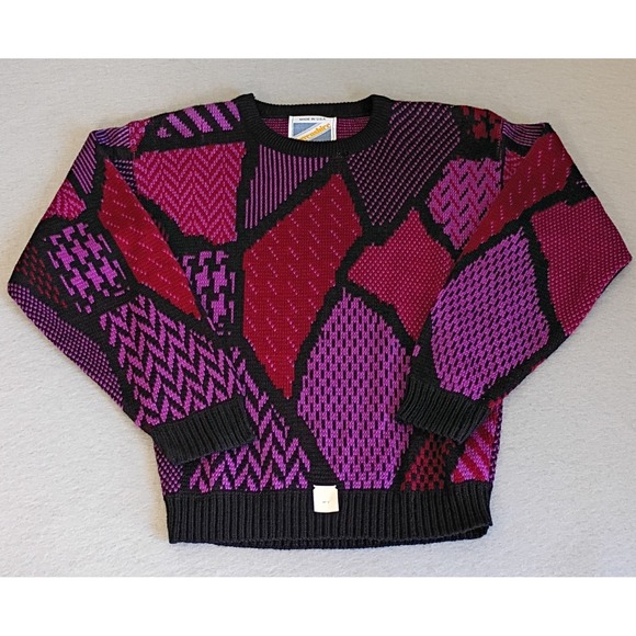 Havenshire Other - Vtg Womens Havenshire Patterned Acrylic Knit Sweater Made In USA Size 12? 90s